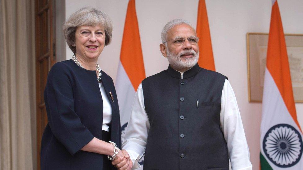 British Prime Minister Theresa May and her Indian counterpart, Narendra Modi