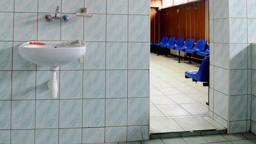 A rugby changing room