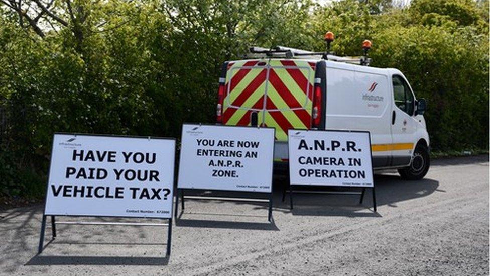 Infrastructure department van with ANPR signs