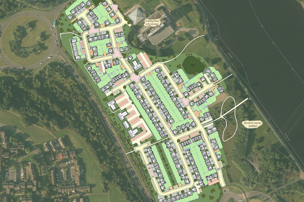 CGI of Riverbank development plan