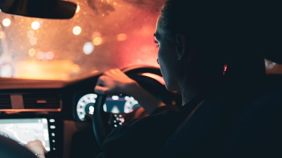 Woman in car