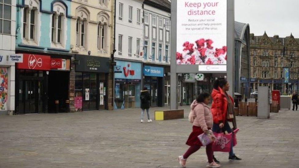 Empty High Street in Newcastle