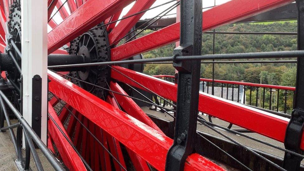 Close up of the Laxey Wheel