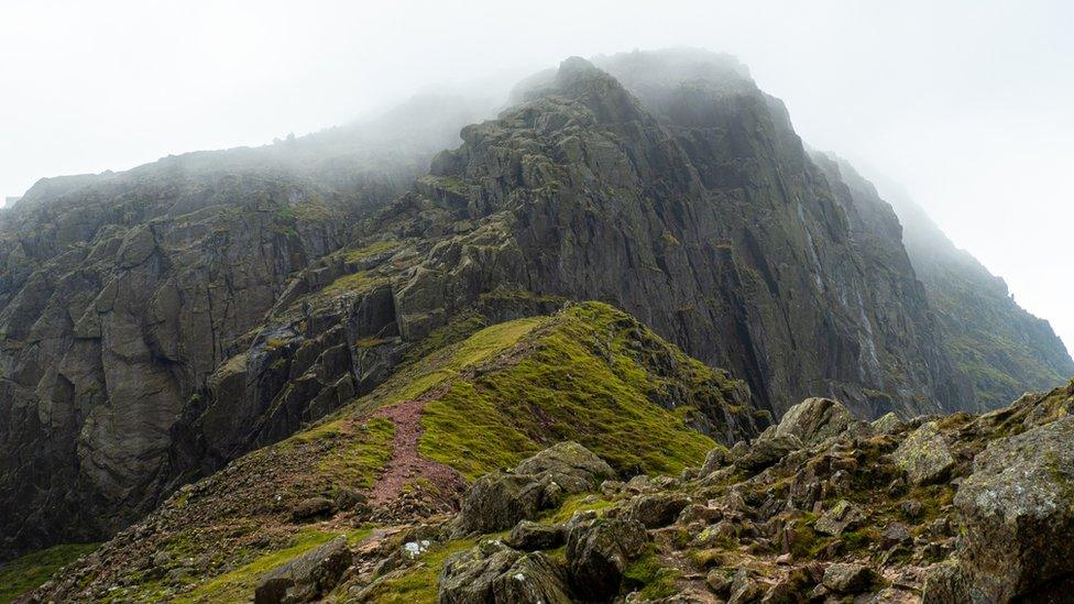 Mist over rocks