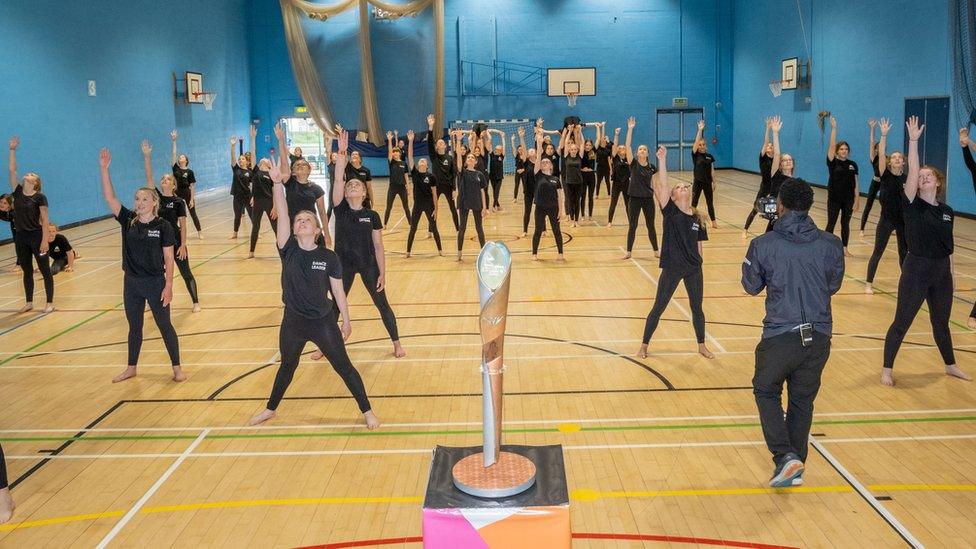 The Queen's Baton Relay at Abbey Sports Centre in Faversham