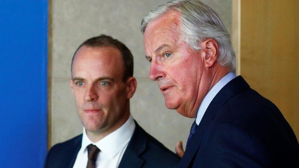 Dominic Raab and Michel Barnier