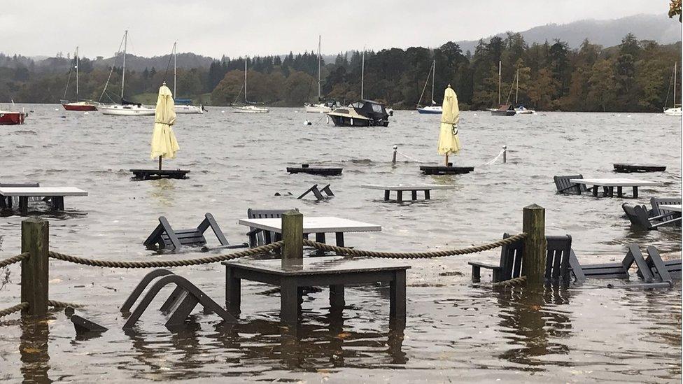 Flooding at Waterhead in Ambleside