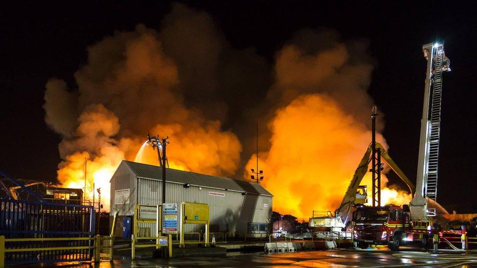 Fire at Saltley recycling plant