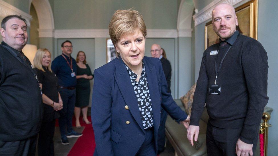 nicola sturgeon with bute house staff