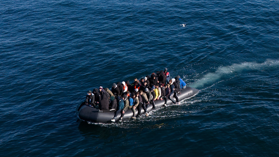 People crossing the English Channel on a small boat on 6 March, 2024