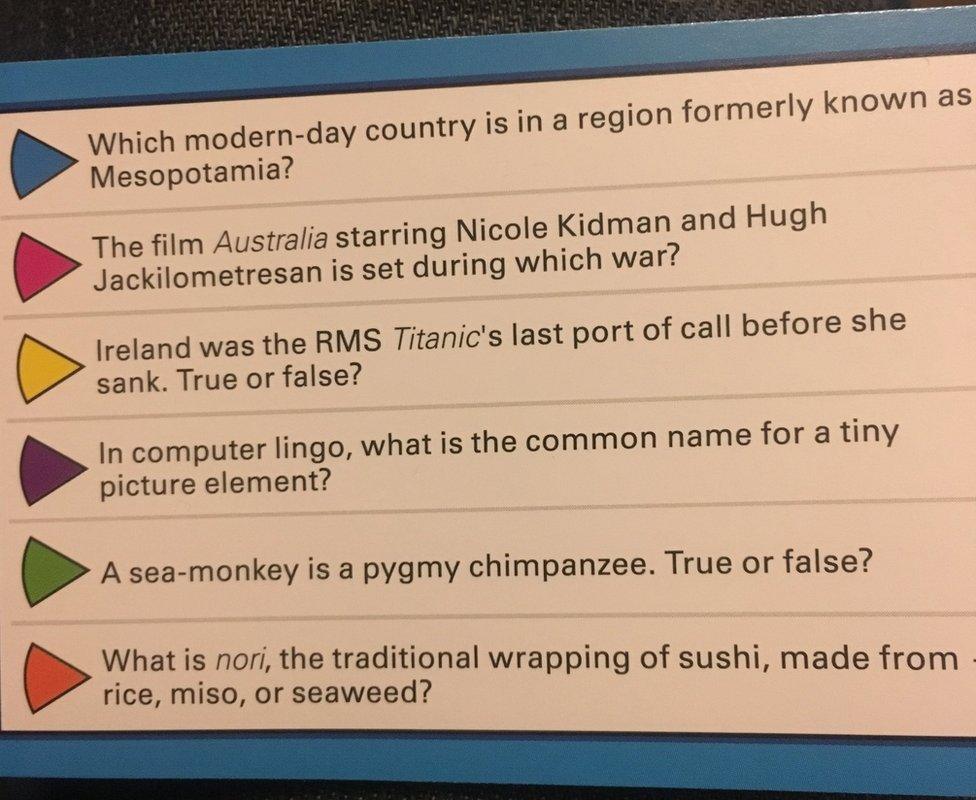 Trivial Pursuit question card