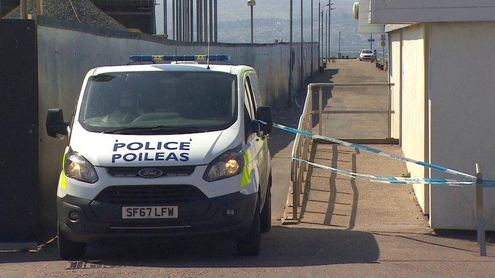 Police at Helensburgh pier