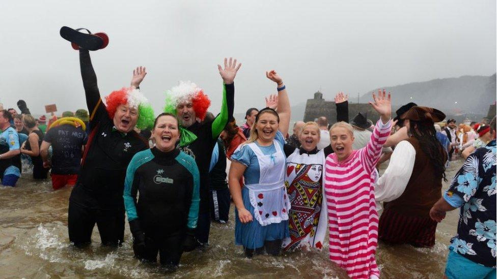 Saundersfoot New Year's swim