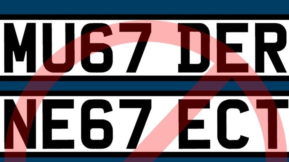 Registration numbers withheld by the DVLA