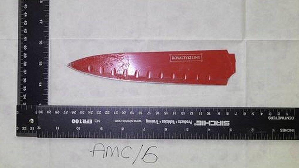 Knives recovered at the scene