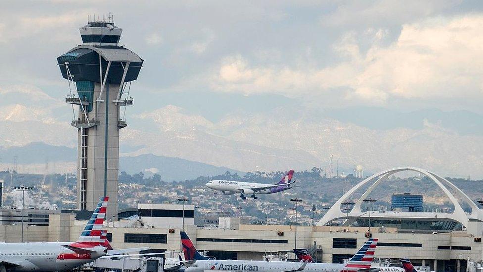 Hawaiian Airlines plane lands at LAX airport (file image)