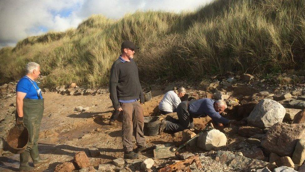 Archaeologists investigating the site at St Ishmael, near Carmarthen