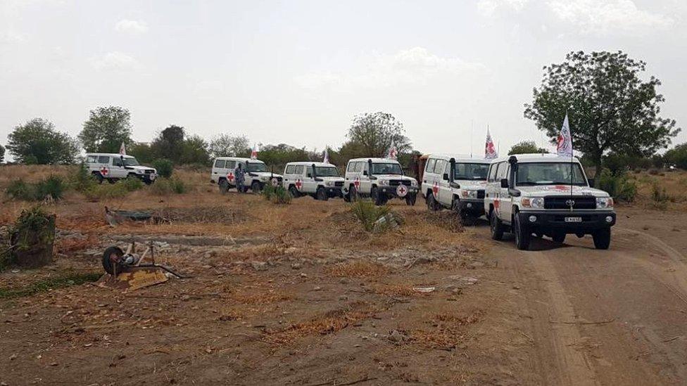 An ICRC Africa convoy thought to be carrying the girls to a military base