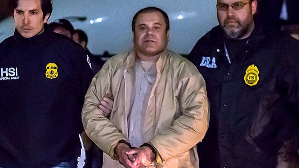 Joaquin Guzman Loera, known as El Chapo, arrives in New York following his extradition from Mexico. 19 Jan 2017