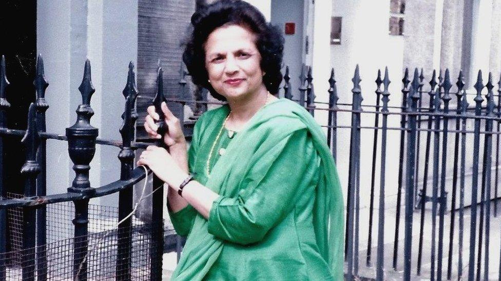 Saroj Lal, one of the first women of colour to teach in Scotland, standing on Forth Street in Edinburgh