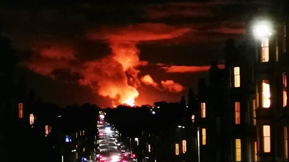 Flaring seen from Edinburgh