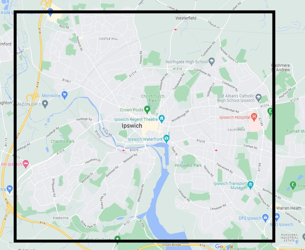 A map of Ipswich showing where the Section 60 Order is in place