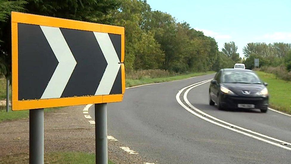 Scene of Tilbrook motorbike crash