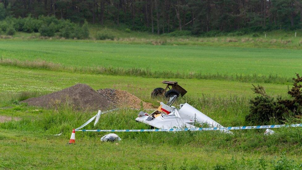 Crashed light aircraft