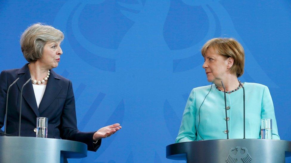 Theresa May and Angela Merkel