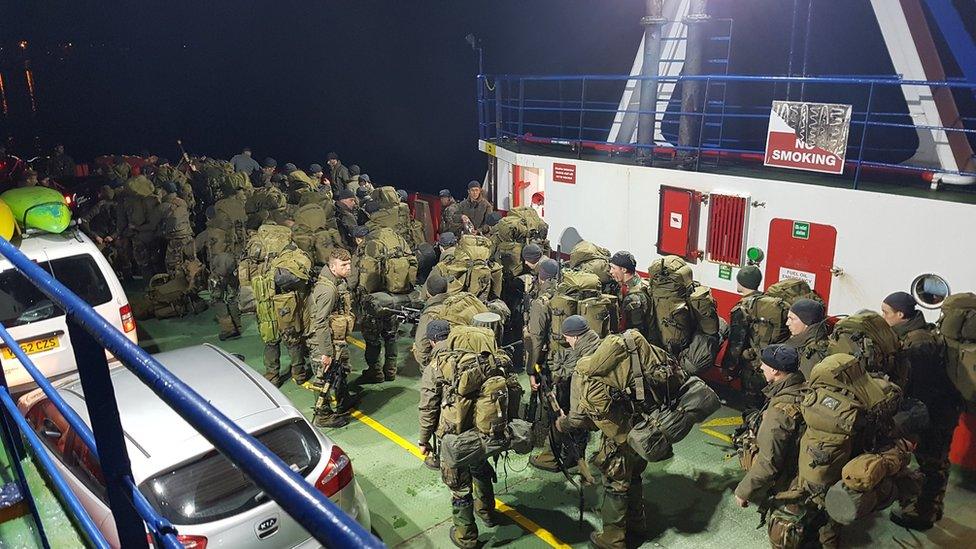 Soldiers on the Corran Ferry