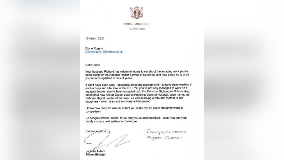 Letter from Jacinda Ardern