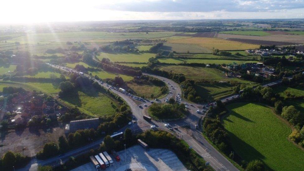 Aerial view of the A46