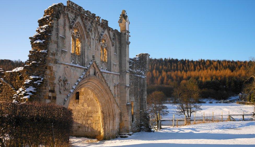 Kirkham Priory in the snow