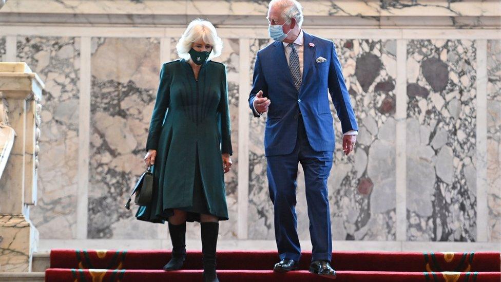 Prince of Wales and Duchess of Cornwall in Belfast City Hall on 18 May