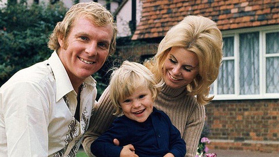 Bobby Moore with his wife Tina and son Dean in 1970