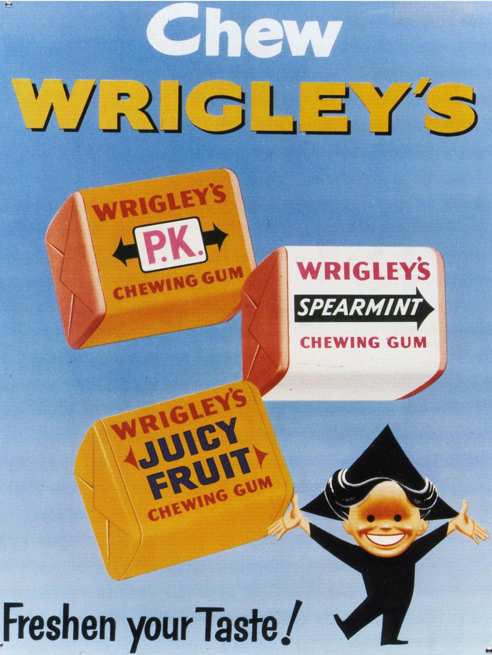 A 1950s advert for Wrigley's chewing gum