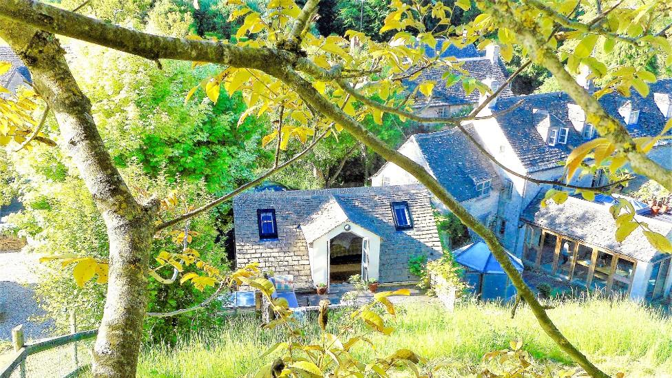 Downward view onto Caroline Mann's rental property