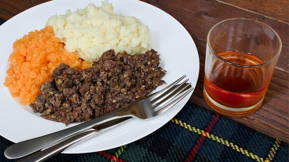 Haggis and whisky