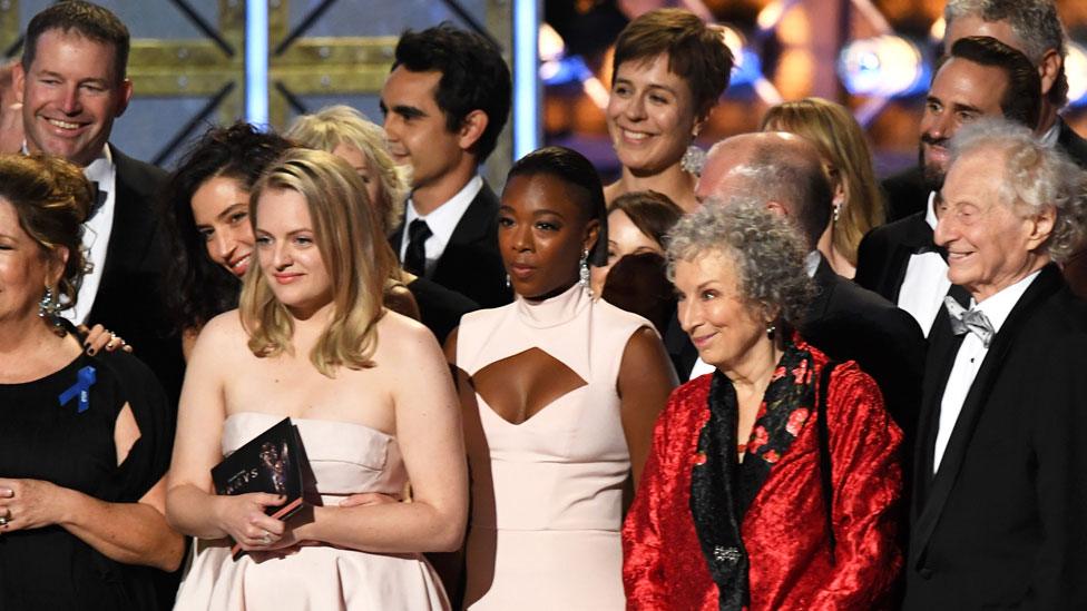 Margaret Atwood and the cast and crew of The Handmaid's Tale