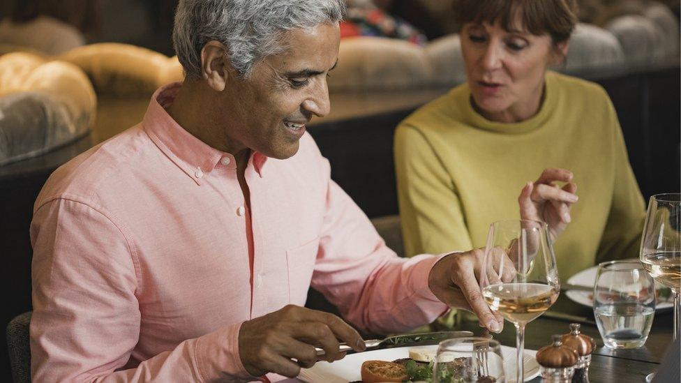 people eating a meal