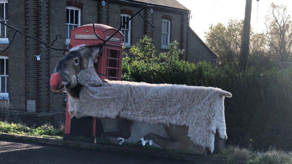 Reindeer phone box, Prickwillow