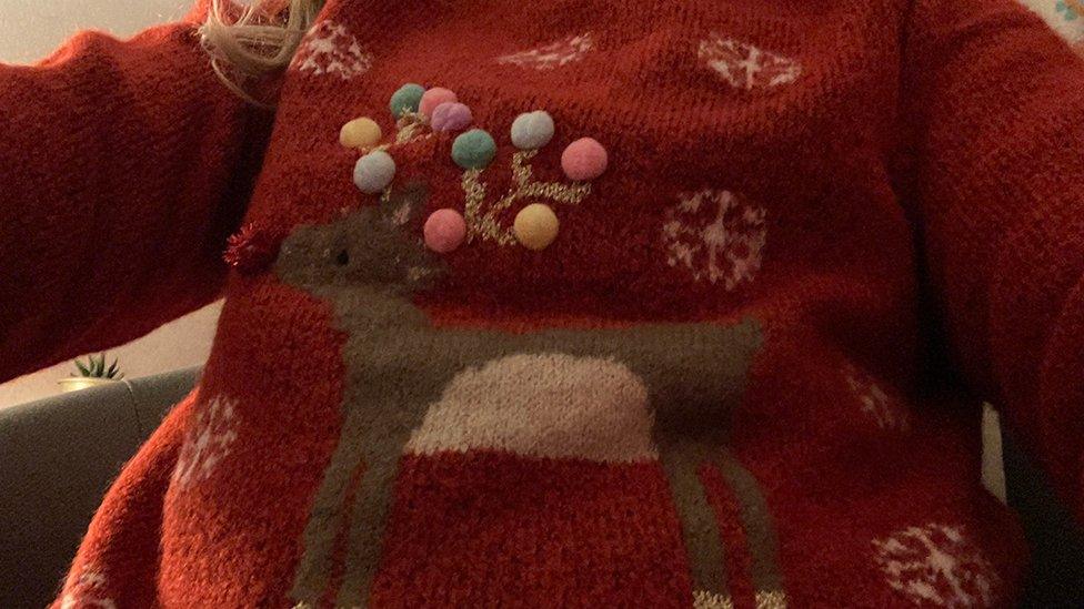 christmas jumper with bobbles