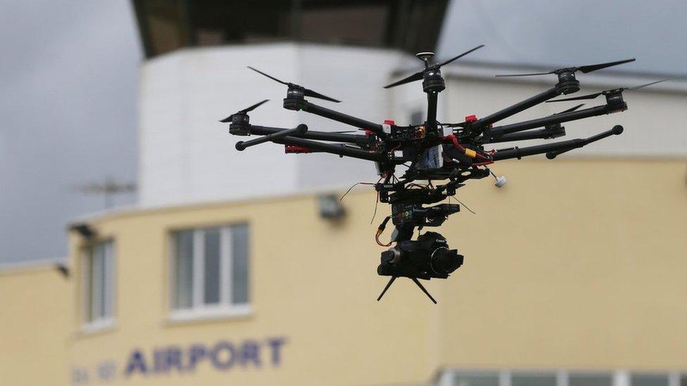 Drone at the inaugural Unmanned Aircraft Association of Ireland (UAAI) Meet the Drones showcase event at Weston Airport