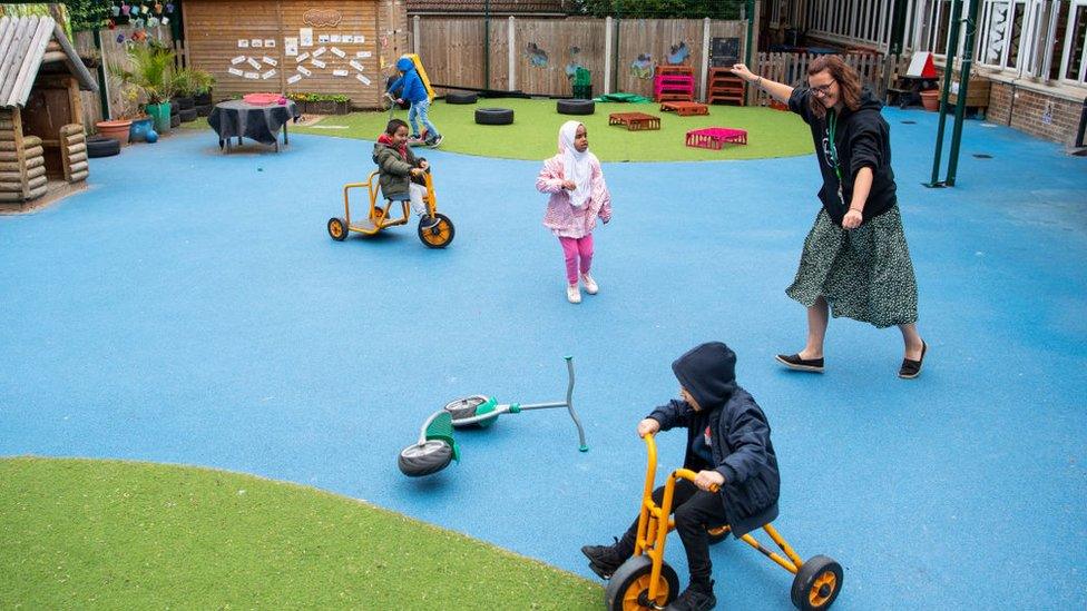 Children in the playground at Earlham Primary School, which is part of the Eko Trust on June 10, 2020 in London