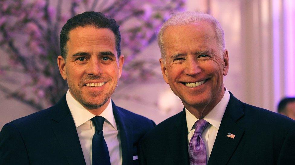 Hunter Biden and Joe Biden photographs together in 2016