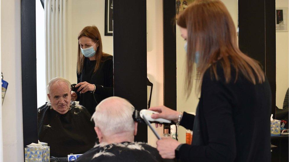 Barber shop Sheer Bliss after reopening on Friday 23 April