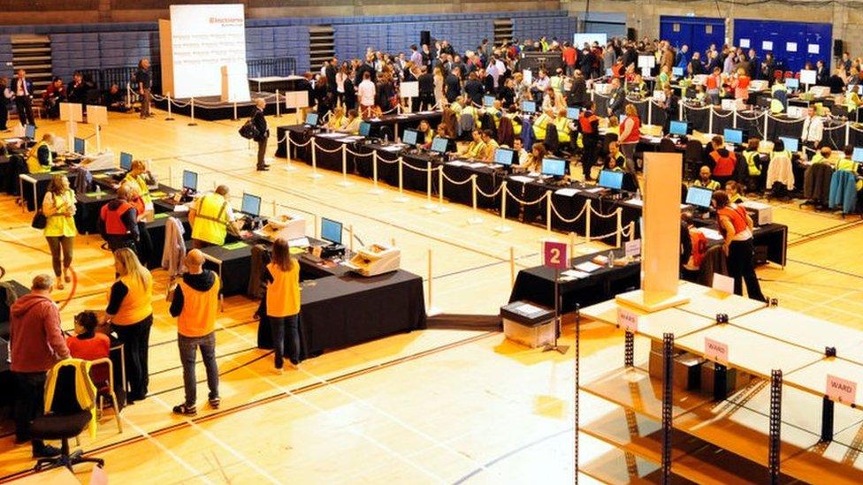 Counting under way in local elections for the City of Edinburgh Council, on May 5, 2017 in Edinburgh