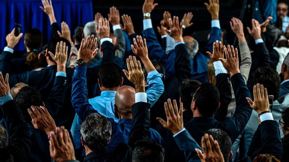 The judges at a swearing-in ceremony in Caracas