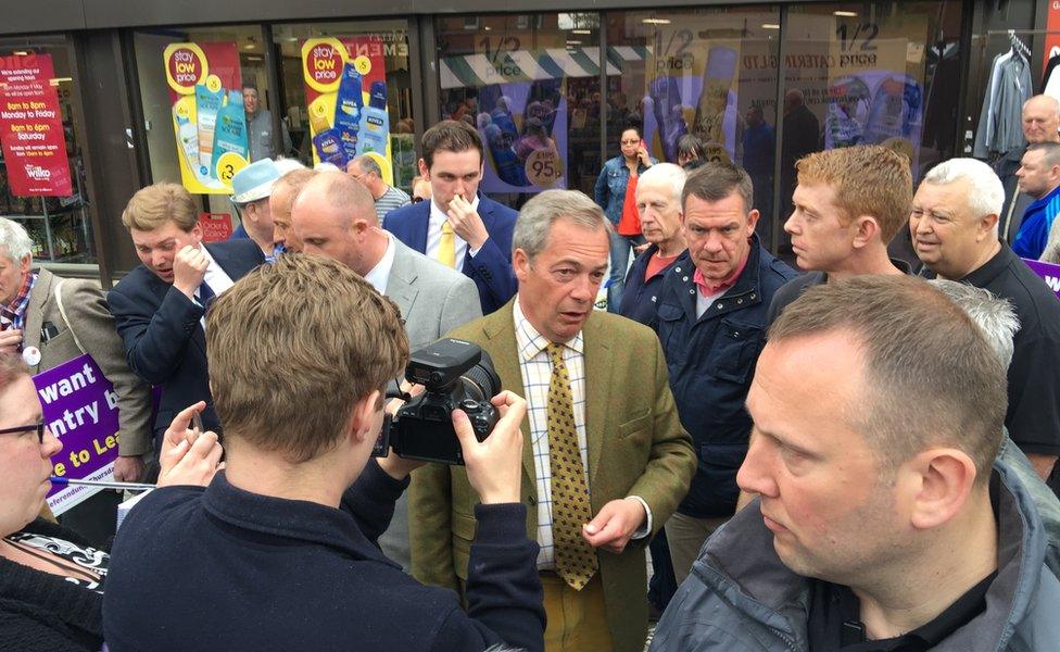 Nigel Farage in Bulwell Market