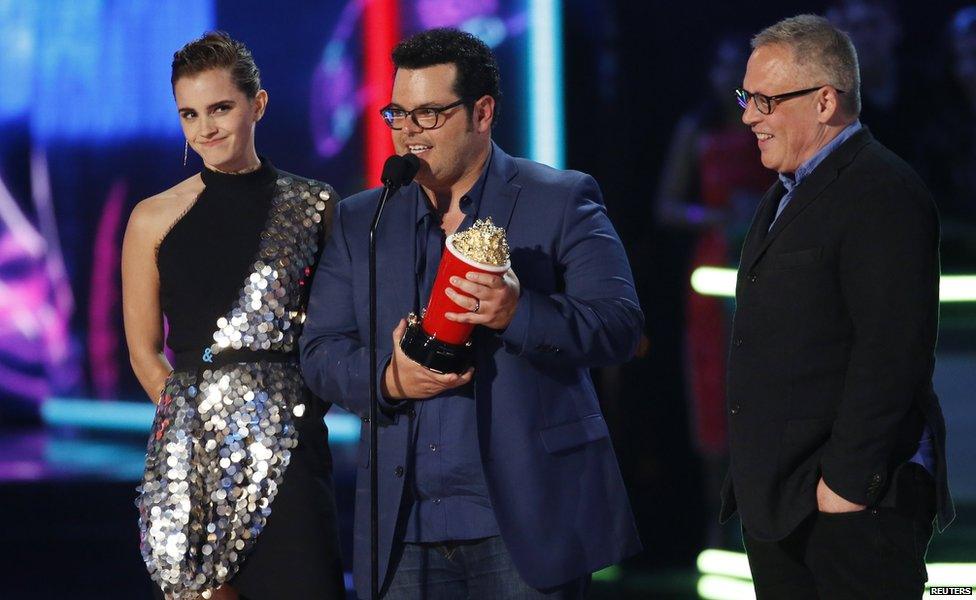 Emma Watson, Josh Gad and Bill Condon